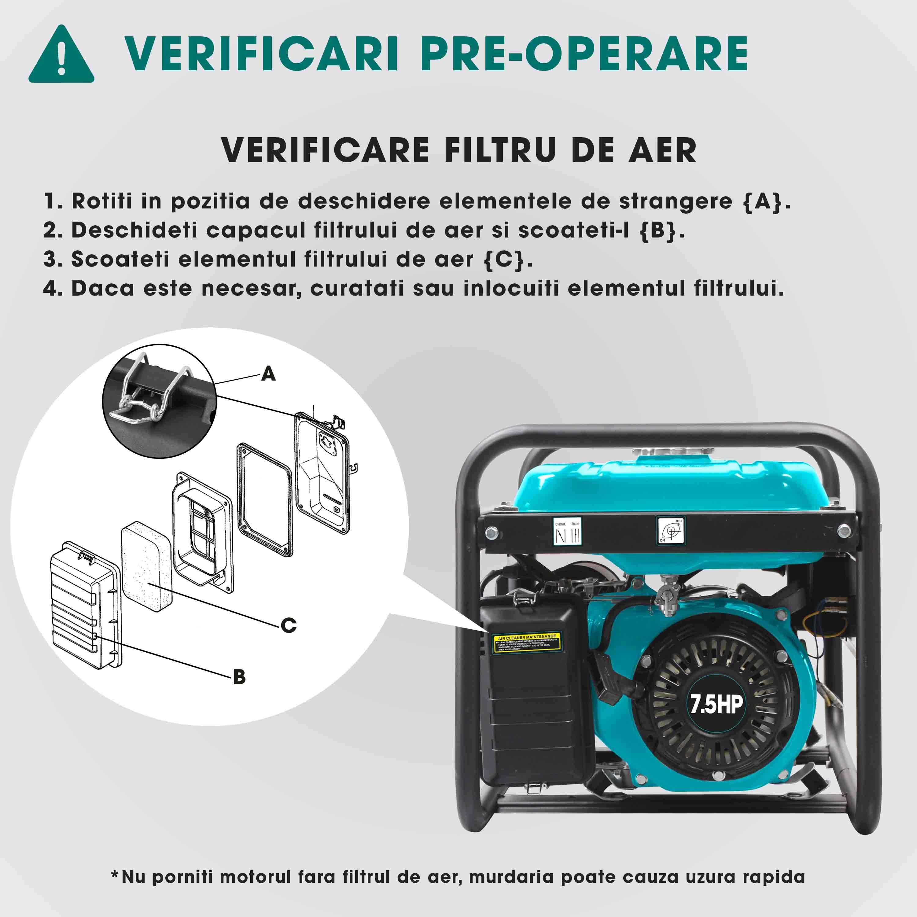 Generator curent electric profesional Herrgut pe benzina, GPL, gaz natural, putere maxima 3500 W (nominala 3.2kW), AVR, stabilizator de tensiune, motor 7 CP, bobinaj 100% cupru