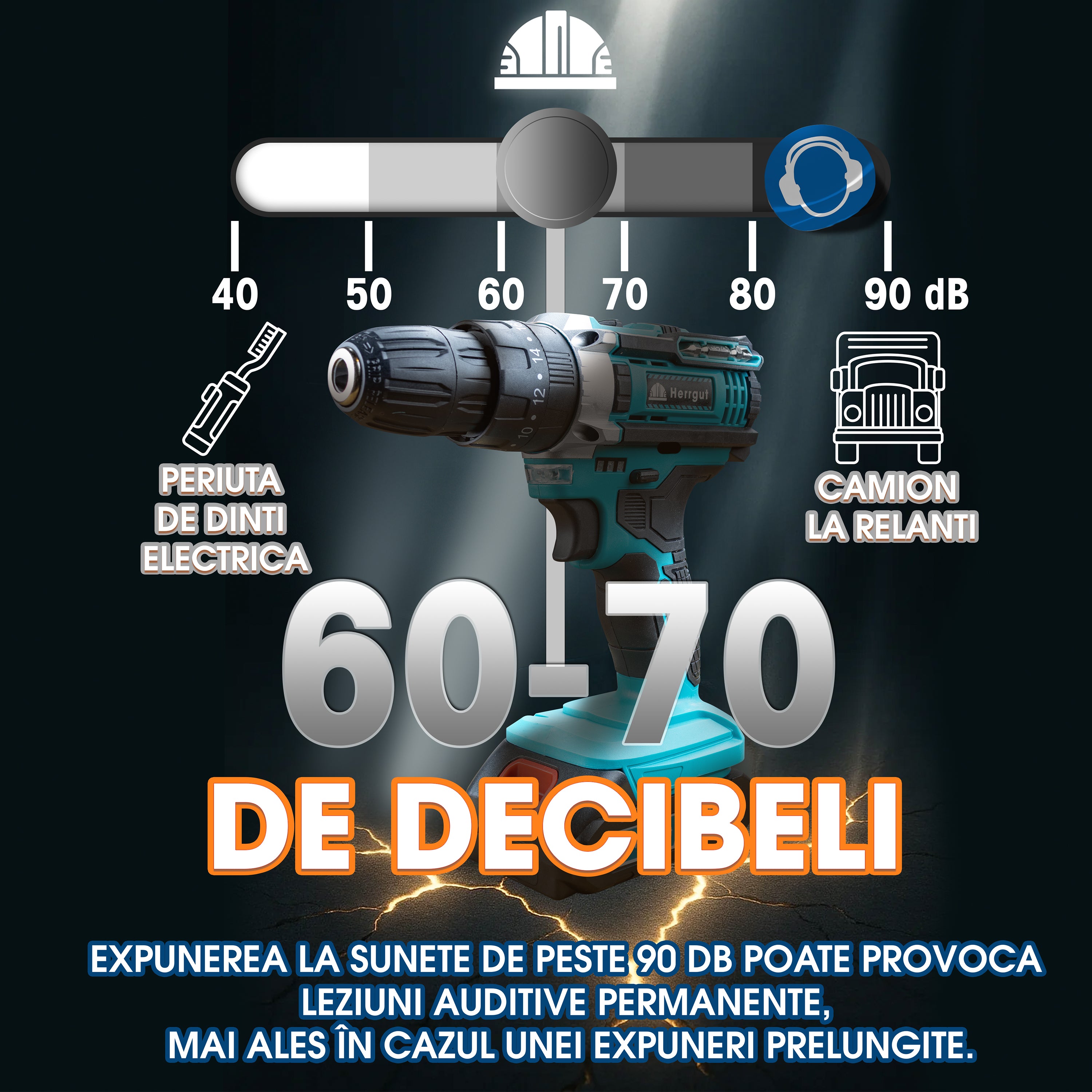 Masina de gaurit si insurubat Herrgut Professional, 2000 mAh Li-Ion, 32 accesorii, 2 trepte 400/1400 RPM, imbinare 35Nm, mandrina rapida 0.8-10mm, pe acumulator (bormasina)